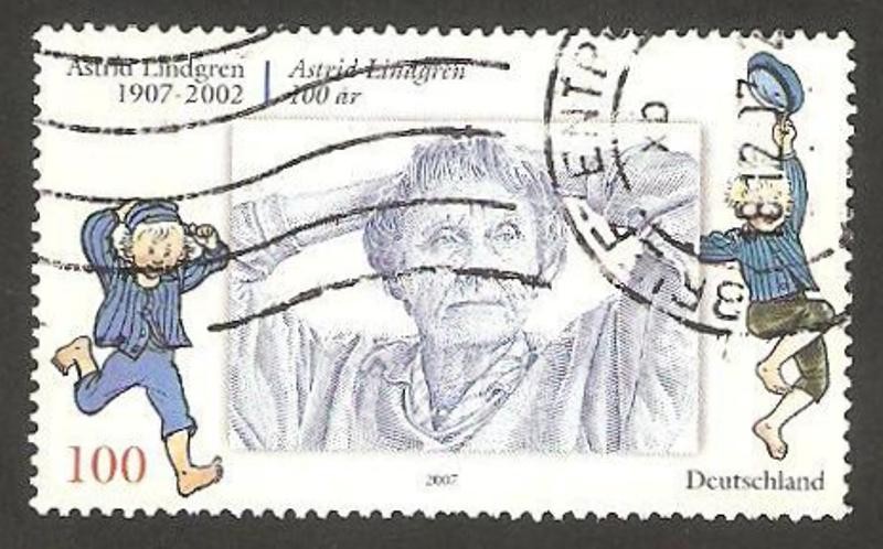 I centº del nacimiento de astrid lindgren, escritora