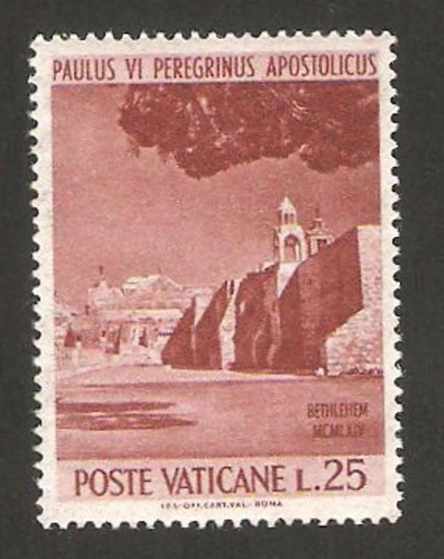 viaje de pablo VI a tierra santa, basílica en belén