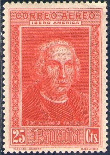ESPAÑA 1930 561 Sello Nuevo Descubrimiento de América Cristobal Colon 25c