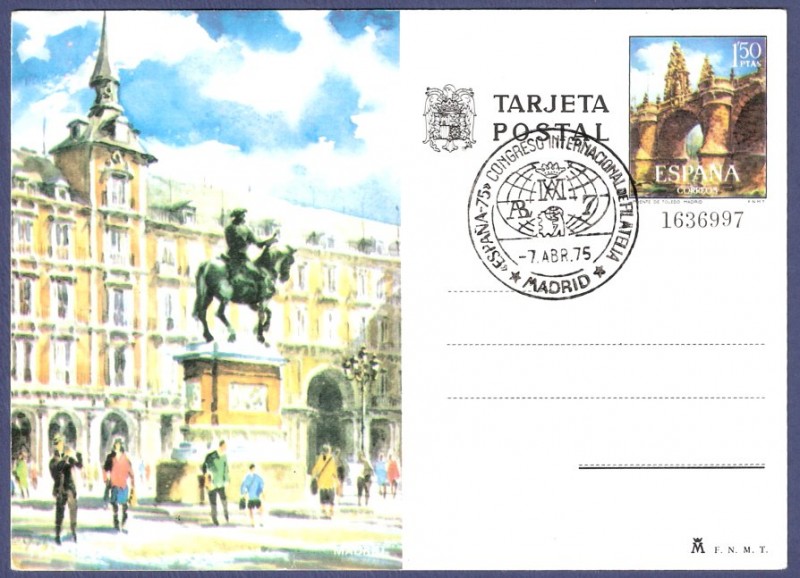 ENTERO POSTAL 102 Madrid Congreso Int. Filatelia 1975