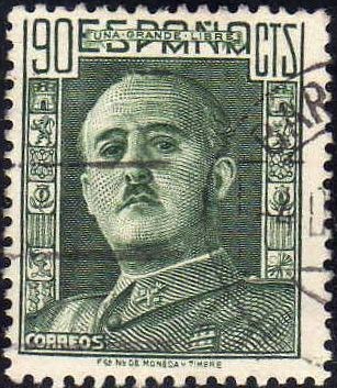 ESPAÑA 1946 1000 Sello º General Franco 90c