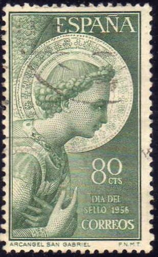 España 1956 1195 Sello º Arcangel San Gabriel Anunciacion de Fra Angelico