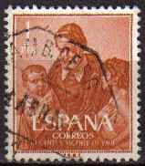 ESPAÑA 1960 1297 Sello III Centenario de la Muerte San Vicente de Paul Yv978 Usado Espana Spain Espa