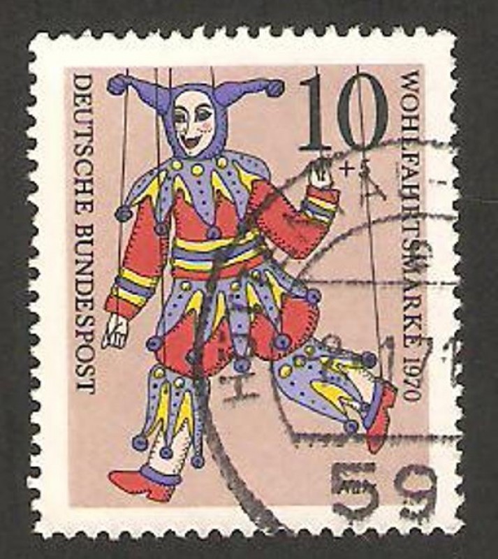 sobre tasa para obras de beneficiencia, marioneta