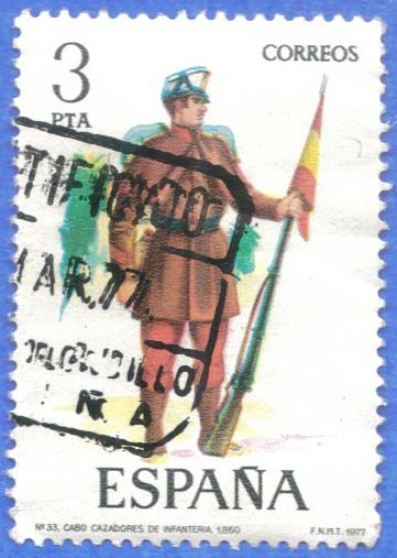 ESPANA 1977 (E2383) Uniformes militares 3p 3