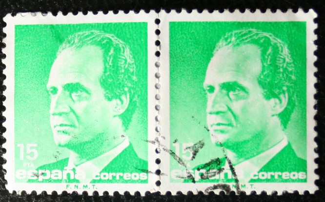 Juan Carlos I 15pta en bloque de 2