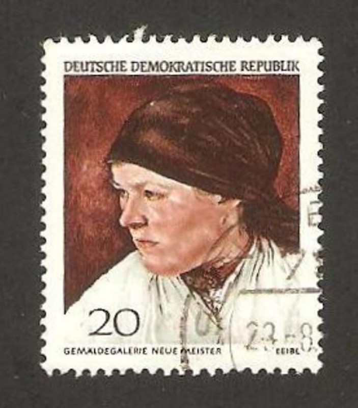 1091 - cuadro del pintor wilhelm leibl en la galería de dresde, campesina