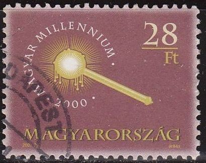 Hungria 2000 Scott 3681 Sello Millennium usado 28ft Ungarn Hungary Hongrie Ungheria Hongarije 
