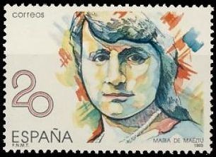 ESPAÑA 1989 2989 Sello Nuevo Mujeres Famosas Españolas Maria de Maeztu Espana Spain Espagne Spagna 