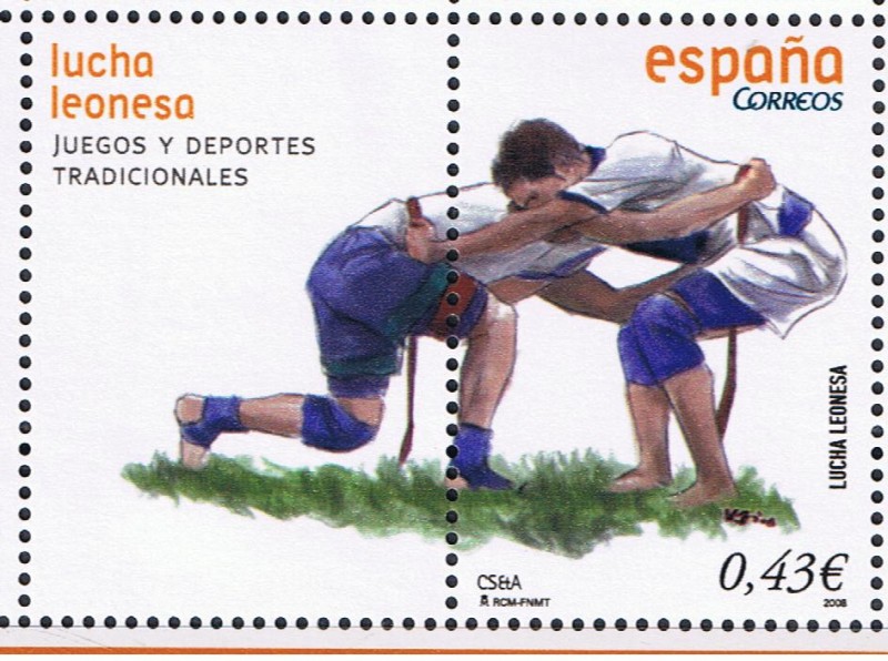 Edifil  SH 4426B  Juegos y deportes tradicionales.  sello mas viñeta .  