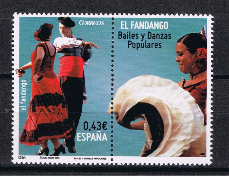 Edifil  4502  Bailes y Danzas populares. + viñeta.    