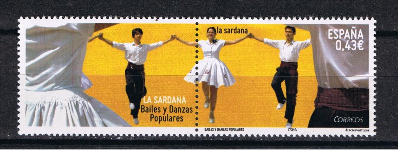 Edifil  4515  Bailes y Danzas populares. + Viñeta.   