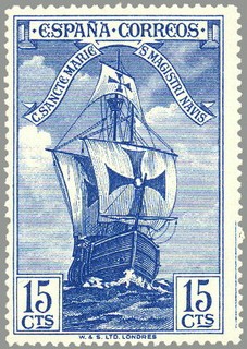 ESPAÑA 1930 537 Sello Nuevo Descubrimiento América Nao Santa Maria