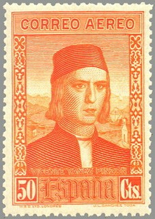 ESPAÑA 1930 555 Sello Nuevo Descubrimiento de América Vicente Yañez Pinzón Correo Aereo