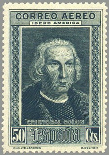 ESPAÑA 1930 562 Sello Nuevo Descubrimiento de América Cristobal Colon Correo Aereo