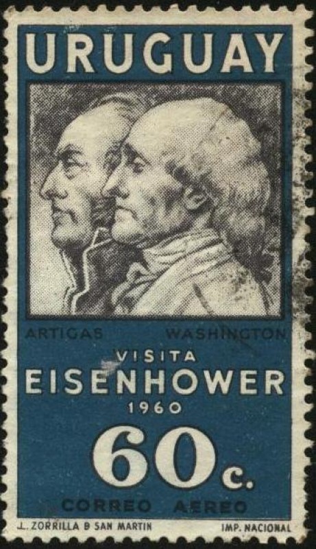 General Artigas y Washington. Visita de Eisenhower a Uruguay año 1960. 