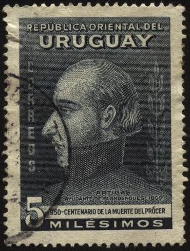 100 años de la muerte del Prócer Artigas. Ayudante de Blandengues en el año 1809.