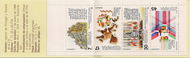 Ingreso Portugal y España en la CE (Carnet 4 valores)