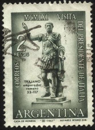 Trajano. 53 - 117.  Emperador romano desde el año 98 hasta su muerte. Primer visita de un presi