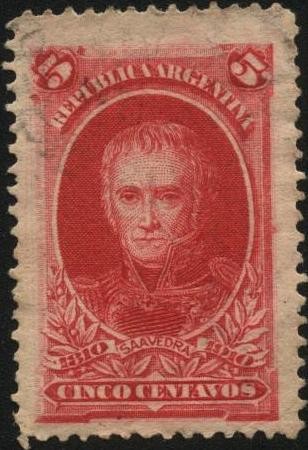 Conmemorativo del centenario de la Revolución del 25 de Mayo de 1810. El general Cornelio Saavedra y