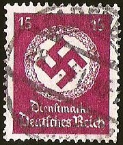 DEUTSCHES REICH - DIENFMARKE - CRUZ EVASTICA Y CORONA