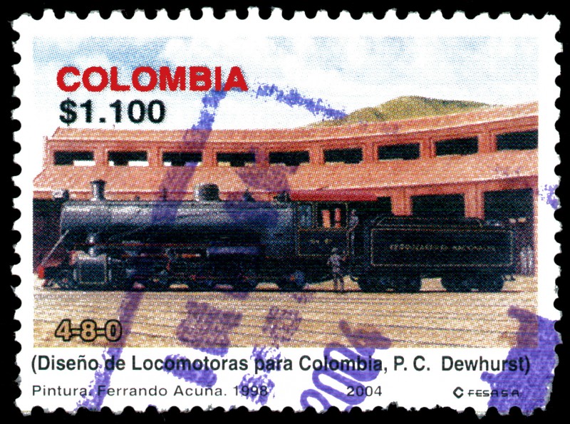 EMISIÓN POSTAL LOCOMOTORAS DE COLOMBIA