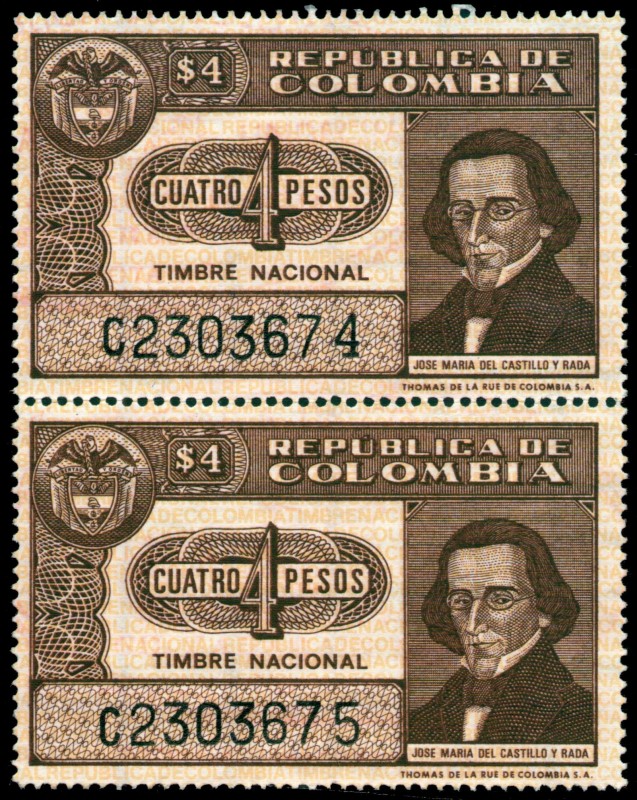 TIMBRE NACIONAL - JOSE MARIA DEL CASTILLO Y RADA - SERIE 