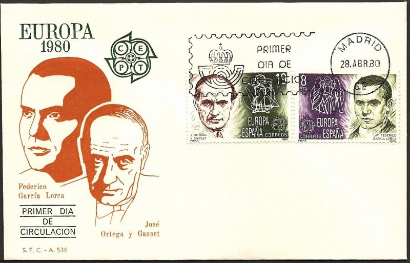 Europa   CEPT - Federico García Lorca - José Ortega y Gasset  - SPD