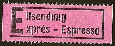 ETIQUETA DE CORREO URGENTE - EILSENDUNG / EXPRÉS - ESPRESSO 
