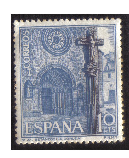(1802) Serie Turística.  Iglesia de Sta. Mª de Azougue. Betanzos (La Coruña) 