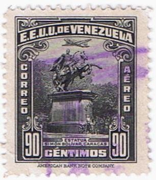 ESTATUA SIMON BOLIVAR CARACAS 90 cent