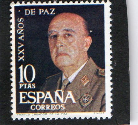 1589- XXV AÑOS DE PAZ ESPAÑOLA. GENERAL FRANCO.