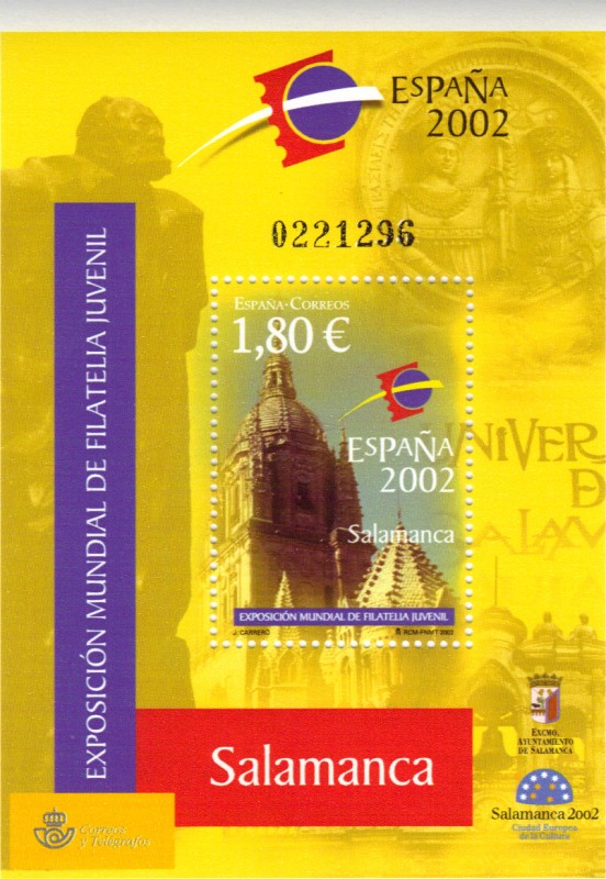 EXPOSICION MUNDIAL DE FILATELIA JUVENIL - ESPAÑA 2002 SALAMANCA