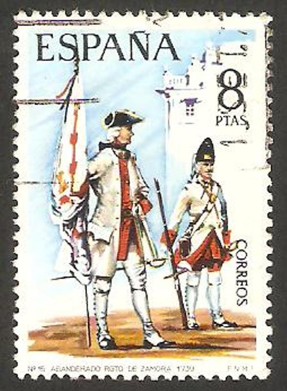 2201 - Uniforme Militar del Abanderado del Regimiento de Zamora, 1739