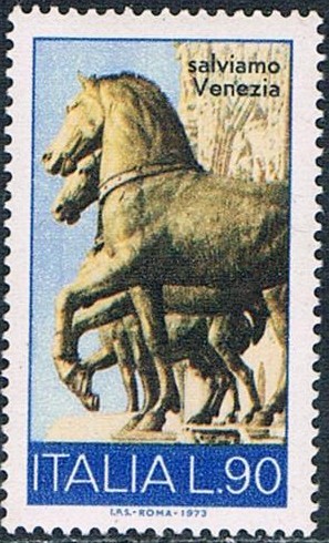 SALVEMOS VENECIA. LOS CABALLOS DE LA BASÍLICA DE SAN MARCOS. Y&T Nº 1135