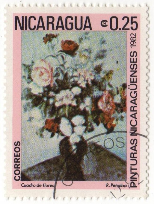 Pinturas Nicaraguenses.- Cuadro de Flores. R. Peñalva