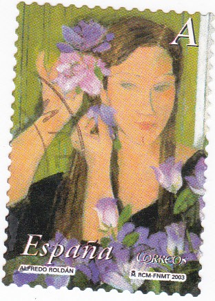 pintura- la mujer y las flores