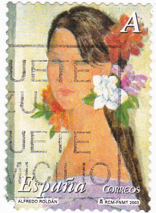 pintura- la mujer y las flores