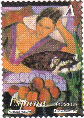 pintura- la mujer y las flores