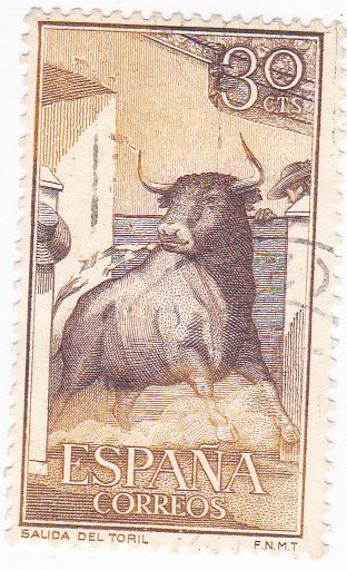 fiesta nacional: tauromáquia-salida del toril