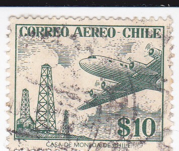 Avión y pozos de petróleo