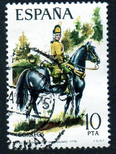 Uniformes militares - Dragón del regimiento de Sagunto 1775