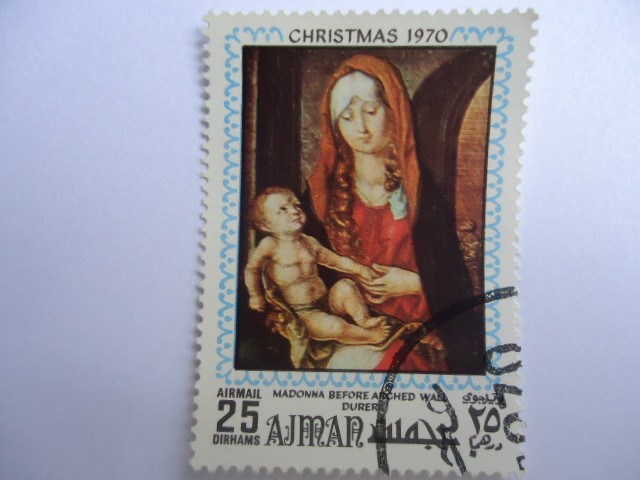 Pintura-Ajman- Madonna Before Arched Wall-Pintor: Albrecht Durer.