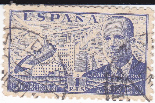 Juan de la Cierva,  autogiro sobrevolando Madrid    (I)