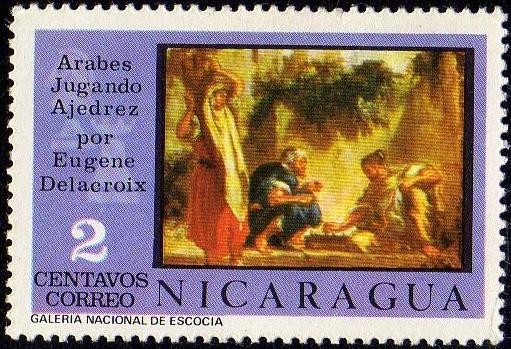 Arabes Jugando Ajedrez por Eugene Delacroix