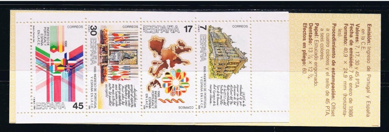 Edifil  2828C   Ingreso de Portugal y España en la Comunidad Europea.  