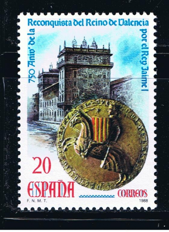 Edifil  2967  750º Aniver. de la Reconquista del Reino de Valencia por Jaime I.  