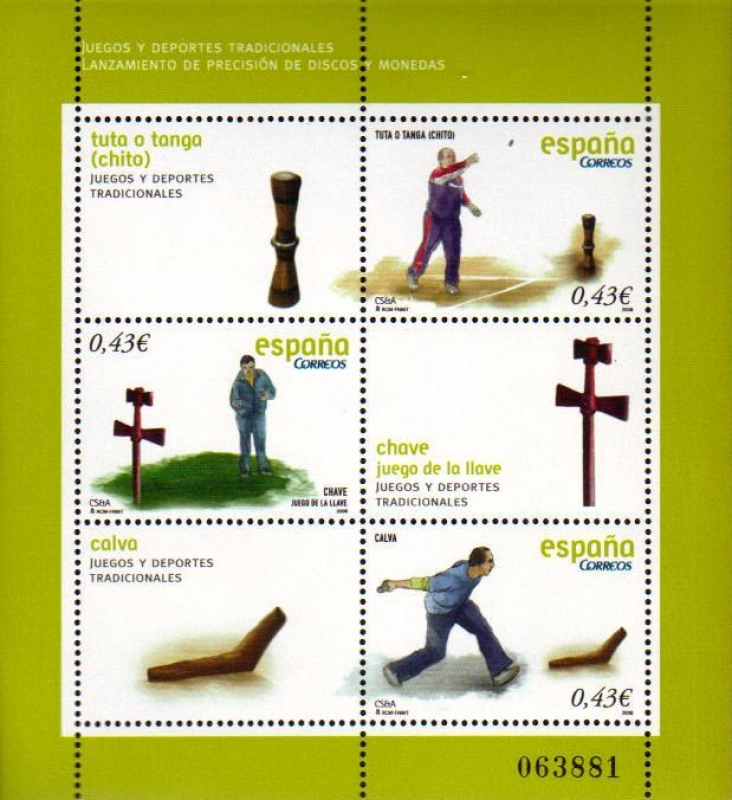 2008 - JUEGOS Y DEPORTES TRADICIONALES. LANZAMIENTO DE PRECISION DE DISCOS Y MONEDAS