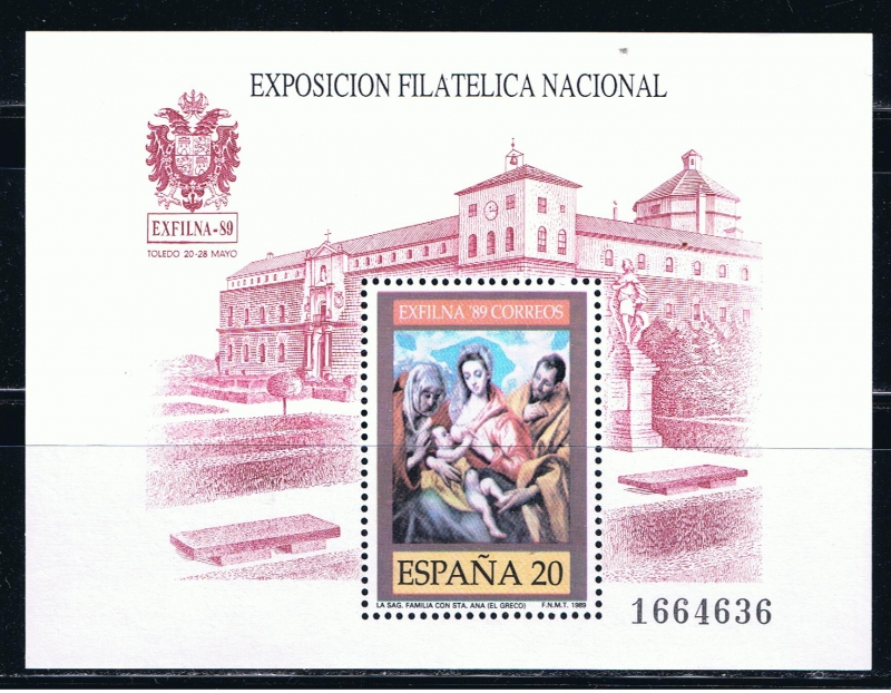 Edifil  3012  Exposición Filatélica Nacional Exfilna´89.  