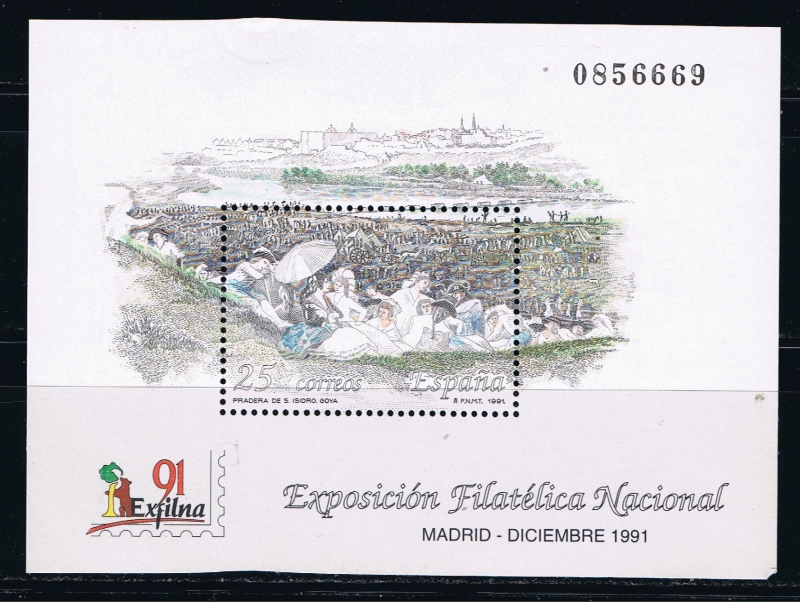 Edifil  3145  Exposición Filatélica Nacional Exfilna´91.  
